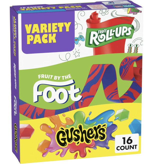 Fruit Roll-Ups, Fruit by the Foot, Gushers, Easter Basket Stuffers, Fruit Flavored Snacks Variety Pack, Gluten Free, 16 Ct, 10.2 oz